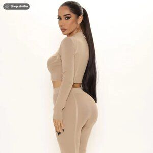 Fashion Nova Cropped top Sweater Pants Set